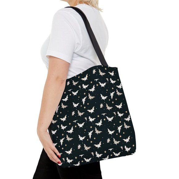 Bats Tote Bags, Stars Totes, Canvas Tote Bag, Shopping Bag, Gift For Women Totes - Picture 2 of 10
